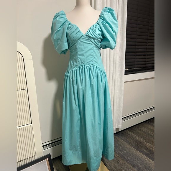 JARDINVUE Elegant Bright Blue Puff Sleeve Dress Suitable for Size 4 - Picture 1 of 9